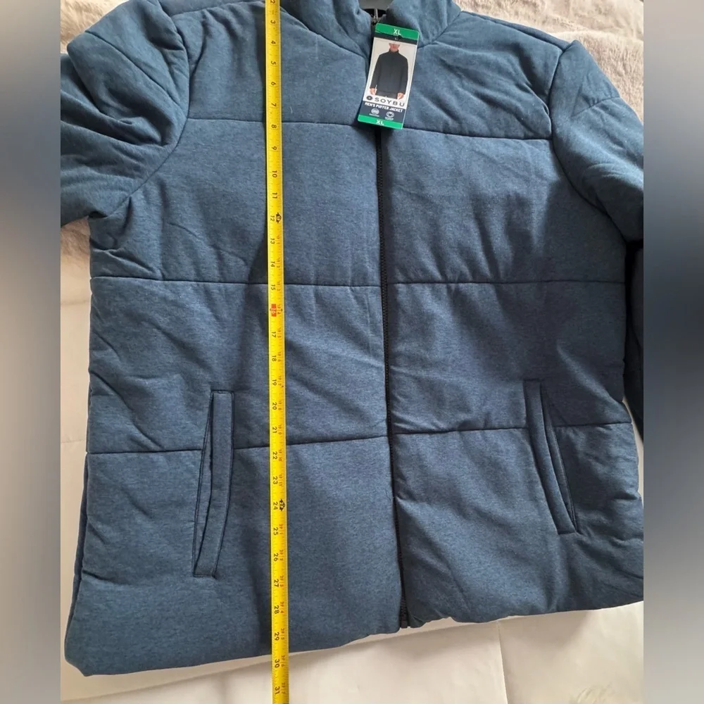 Soybu Men's Deep Blue Puffer Jacket Soybu Full Zip
